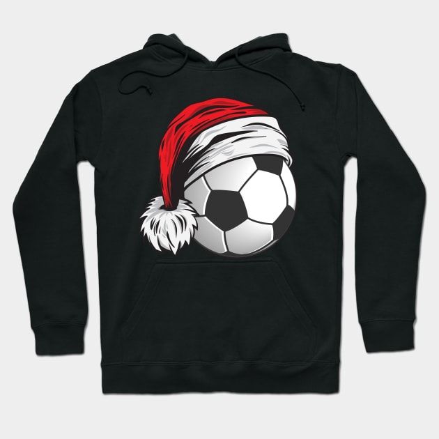 Christmas Football Ball With Santa Hat Funny Sport X-mas product Hoodie by theodoros20